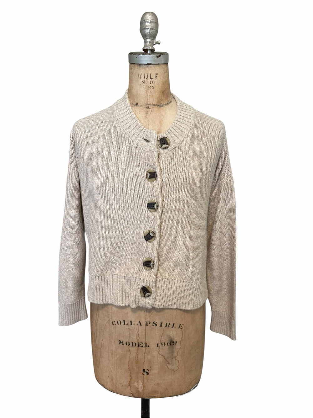 Quince NWT 100% Organic Cotton Classic Cream Cropped Cardigan Women's Sweater XS